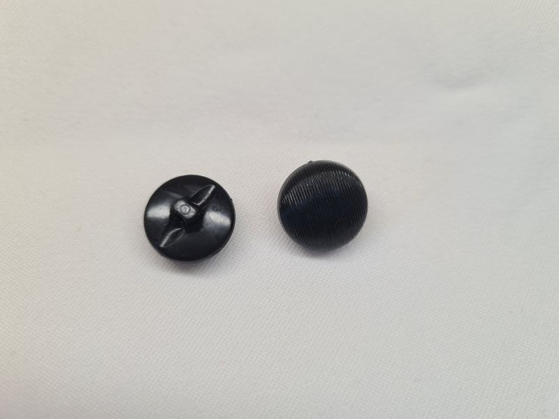 Knopf 13mm Öse Kuppelknopf mit rillen Schwarz