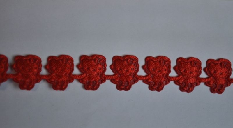 Satinband Katzen Figur Rot