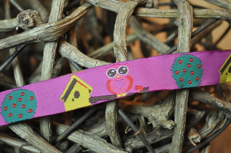 Webband Eulen Nest Pink
