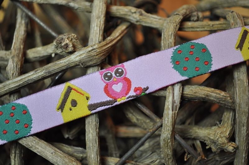 Webband Eulen Nest Rosa