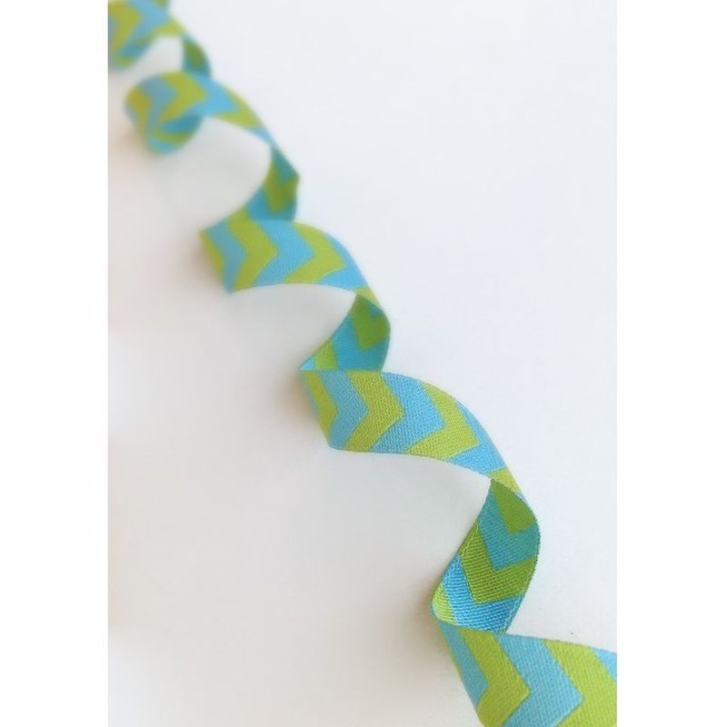 Webband Farbenmix Chevron Helltürkis/Lime