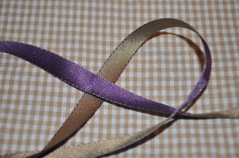 Satinband Bi-Colour Lila/hellbraun