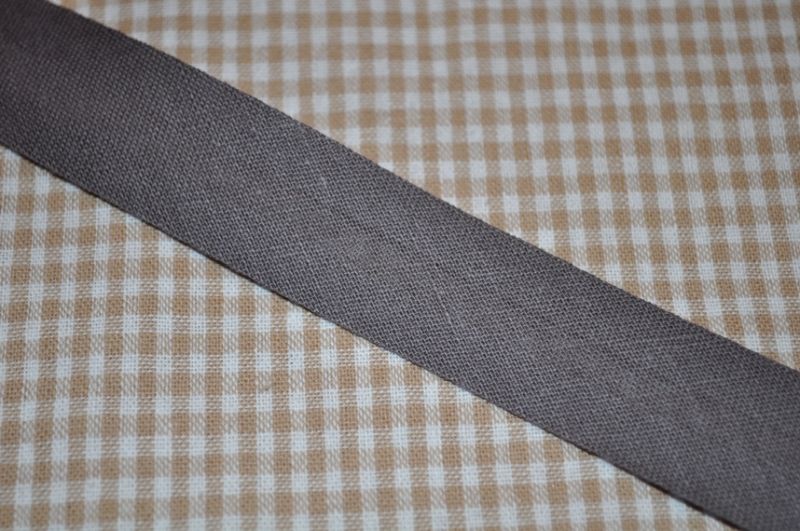 Schrägband gefalzt 20 mm Grau Braun