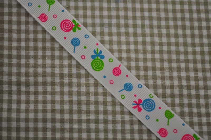 Ripsband Lolli weiß