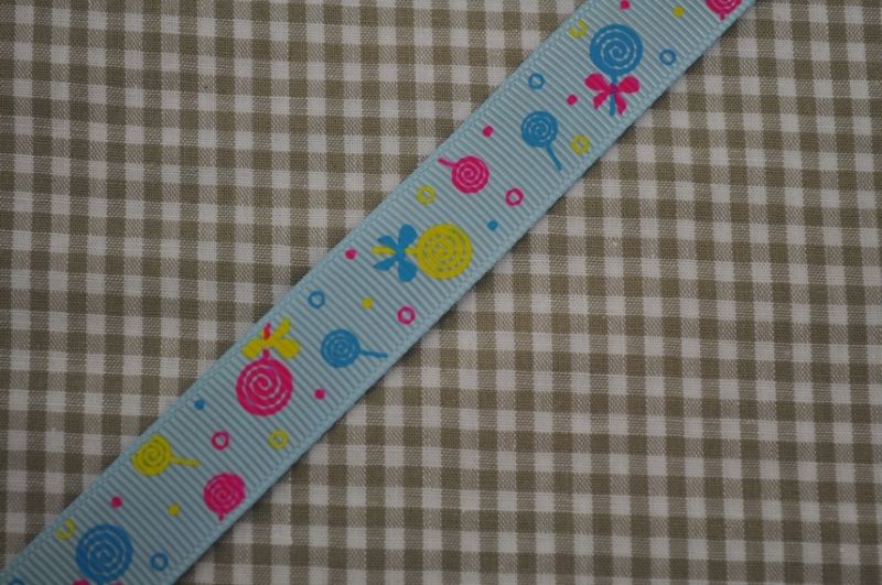 Ripsband Lolli helblau