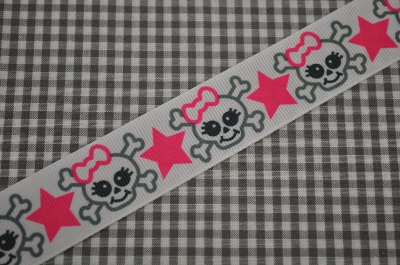 Ripsband Skull weiß