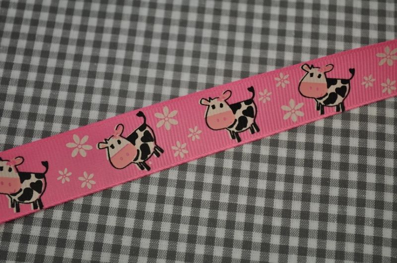 Ripsband Kühe rosa