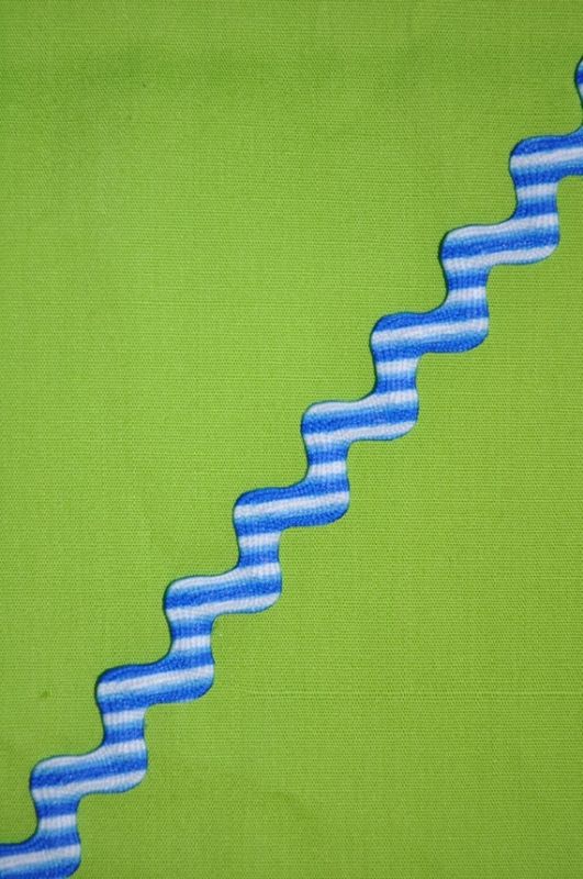 Zackenlitze 7mm mit Streifen blau