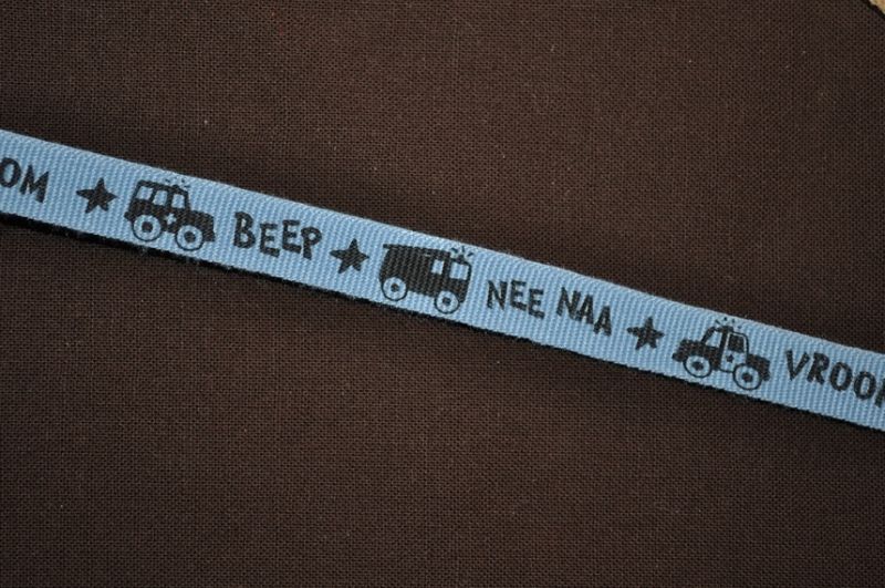 Ripsband Autos Beep/vroom blau