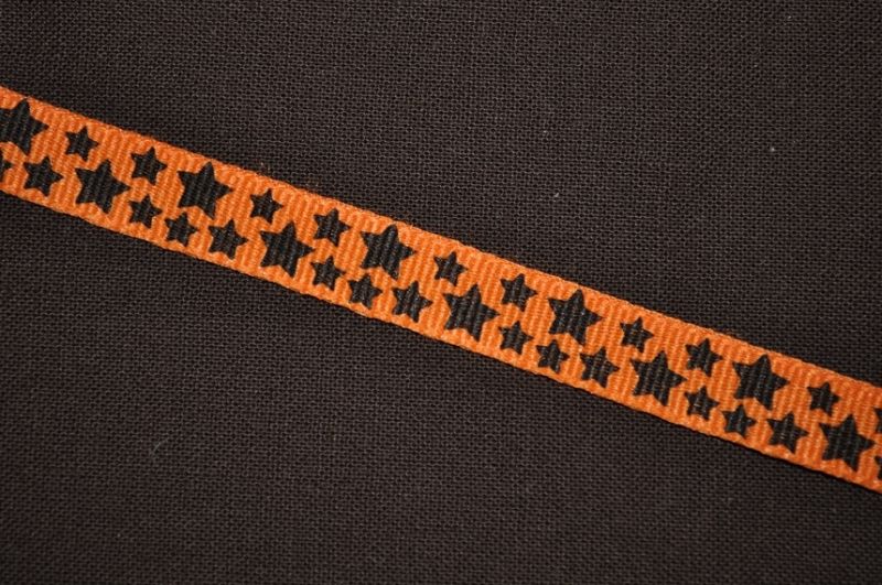 Ripsband Sternenhimmel orange
