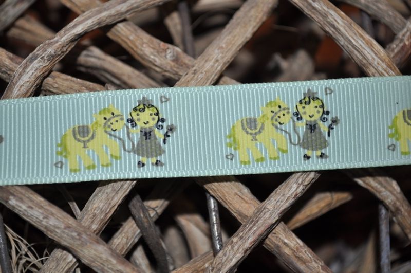 Ripsband Pferde hellgrün