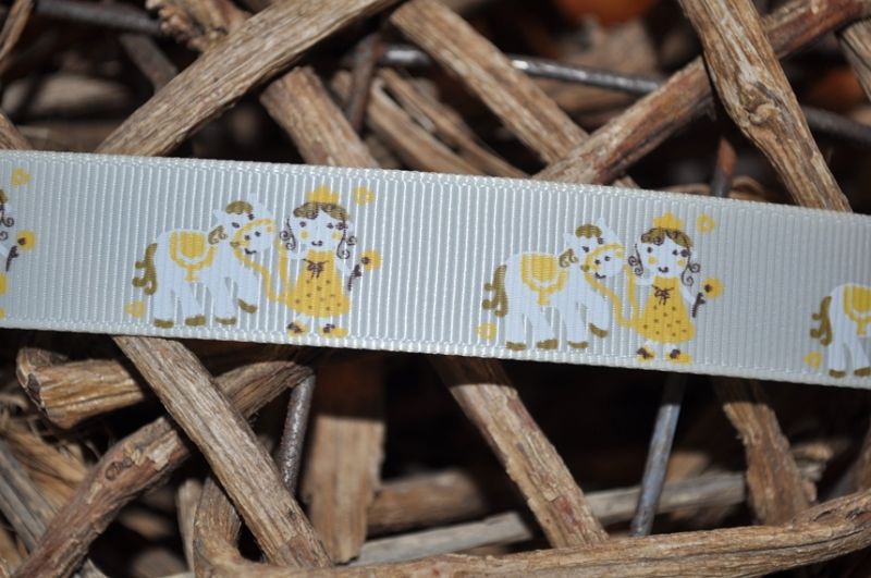 Ripsband Pferde creme