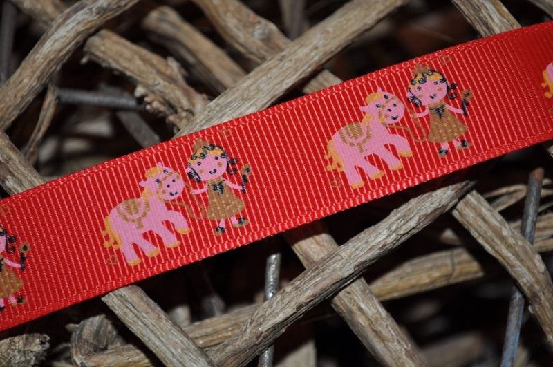 Ripsband Pferde rot