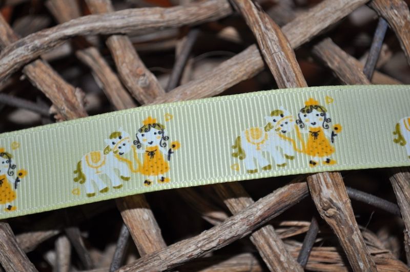 Ripsband Pferde gelb