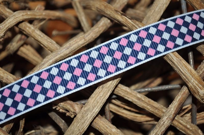 Ripsband mini karo dunkelblau