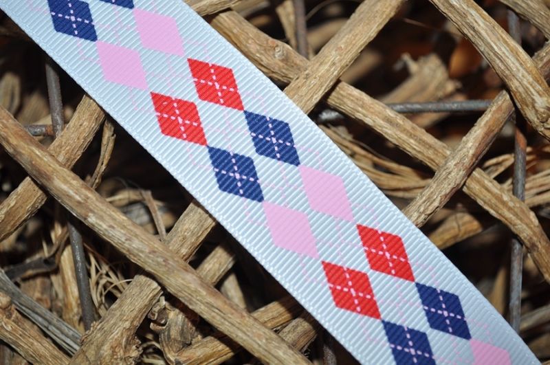 Ripsband Rauten breit weiß