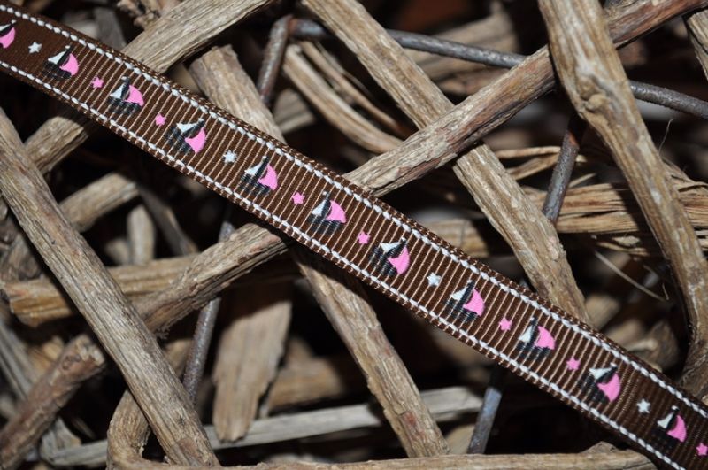 Ripsband Boote schmal braun