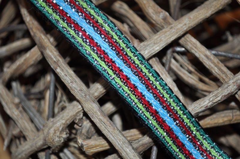 Webband Streifen mit Lurex schwarz