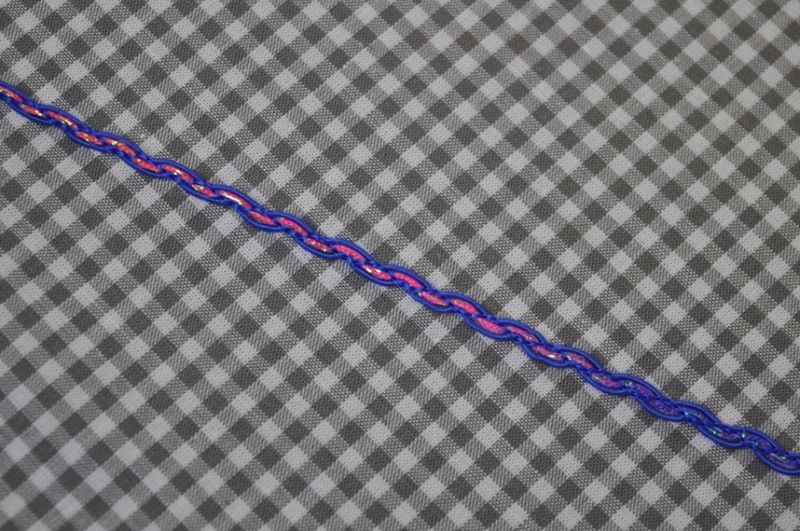 Zackenlitze / Kordel lurex 3mm blau/bunt