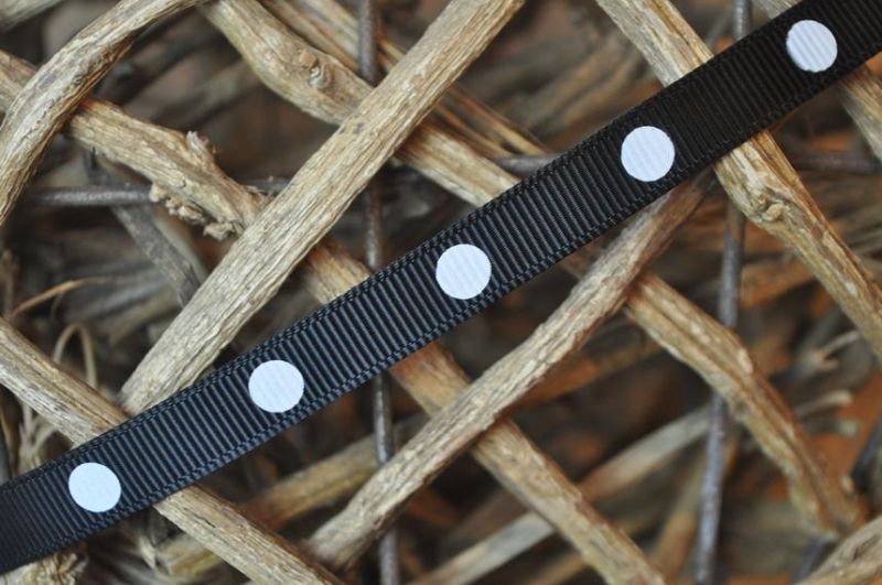 ripsband punkte schwarz