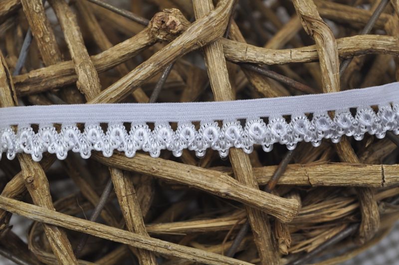 Unterwäschengummi/Rüschengummi 18mm weiß 1