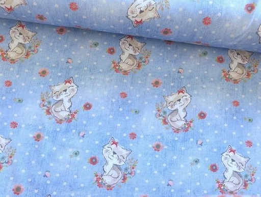 Sommersweat Kätzchen hellblau