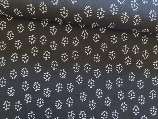 Leinen/Viskose Bäume schwarz