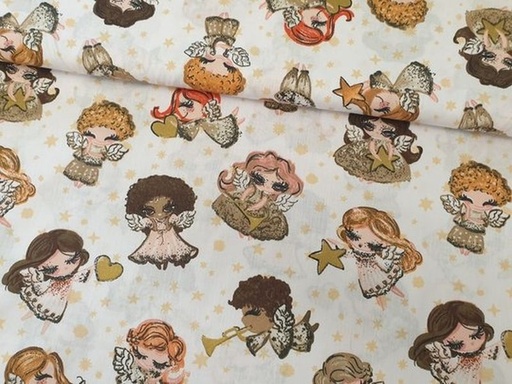 Baumwolle Weihnachten Pretty Engel Weiß