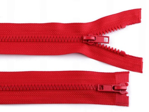 Reißverschluss 65 cm Grob 5mm 2Wege Rot