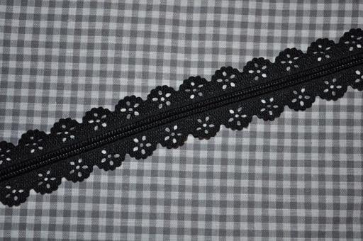 Endlosreißverschluss Spitze 3 mm schwarz