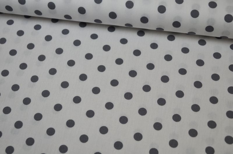 Baumwolle Big Dots by Poppy weiß/hellgrau