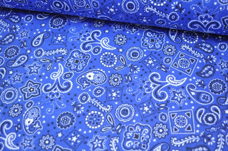 Flanell Cuddle Prints Bandana Royal by Fabri quilt