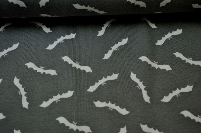 Jersey Fledermaus grau/weiß