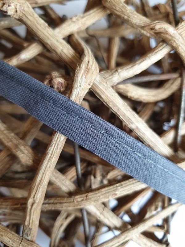 Paspelband baumwolle 12mm dunkelgrau