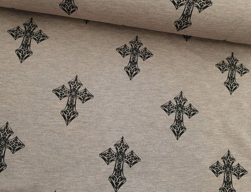 Wintersweat Kreuze altrosa melliert