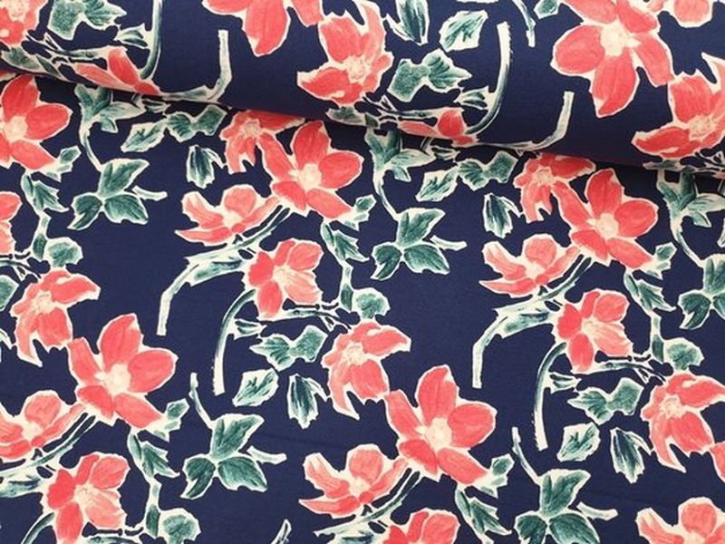 Sommersweat Home Blumen blau/pink