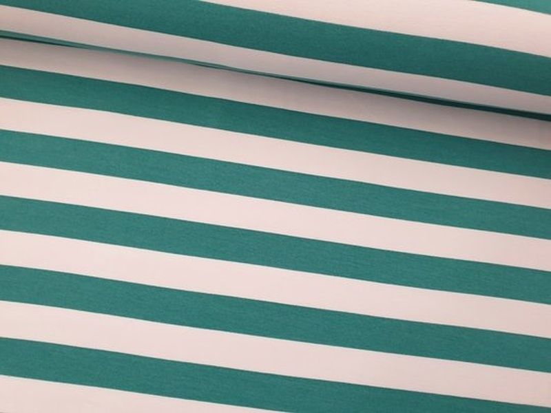 Sommersweat Preppy Stripe hellpetrol/weiß