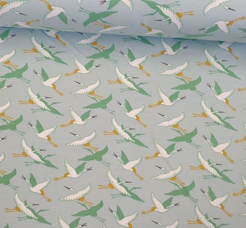 Sommersweat Crane Birds mint