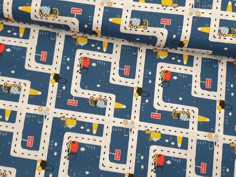 Baumwolle On the Road blau