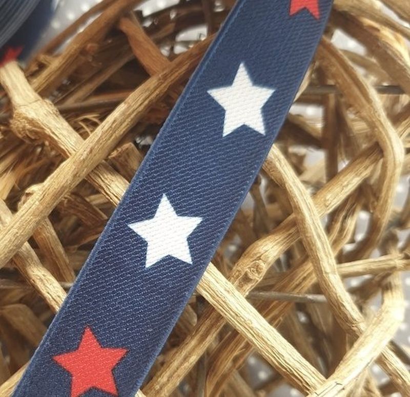 Gummiband Sterne 2,5 cm