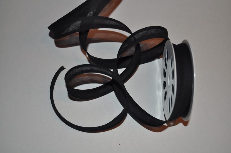 Schrägband gefalzt 20 mm schwarz