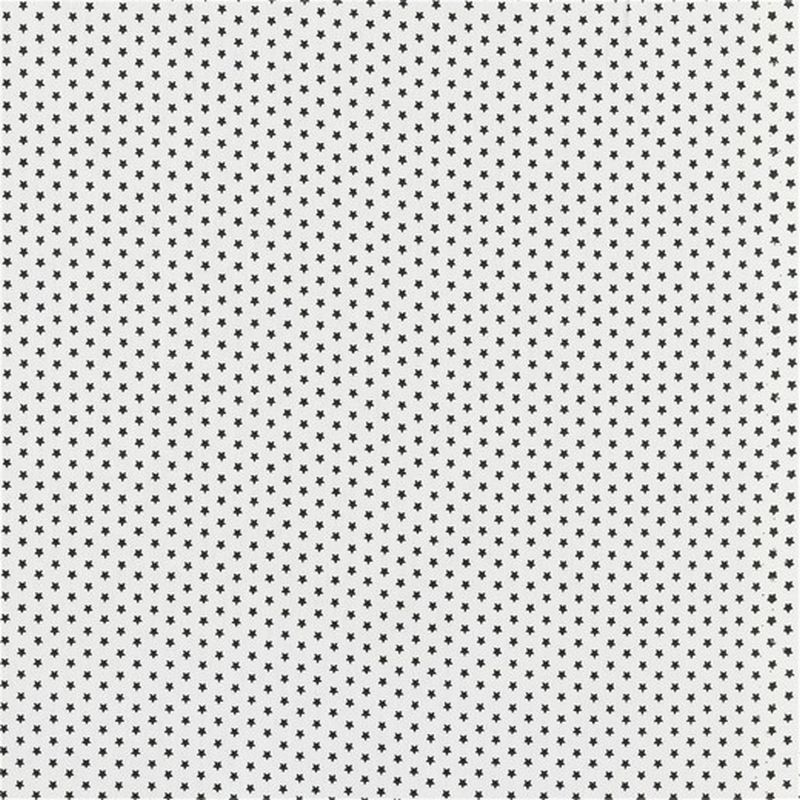 Baumwolle Mini Stars by Poppy weiß/schwarz