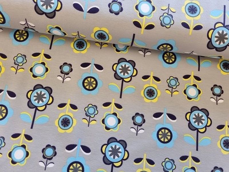 Jersey Flower Power grau