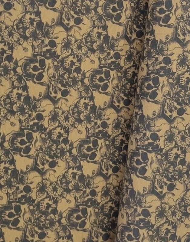 Jersey Skull with Flower by Poppy mustard