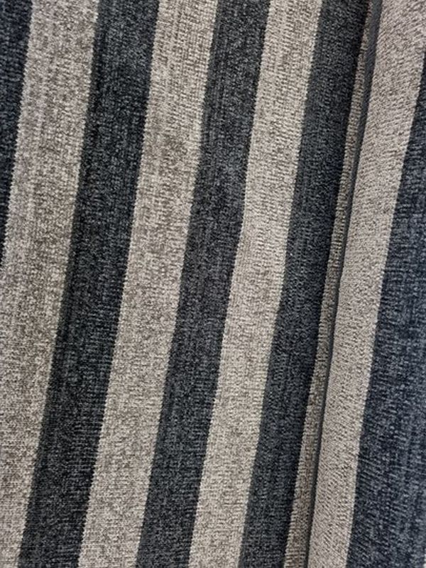 Chenille Strick Stripe grau/schwarz