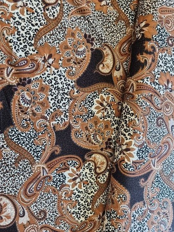 Viskose Jersey Paisley Tobacco