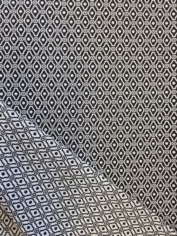 Jacquard Jersey Dobby Minimals Schwarz 2