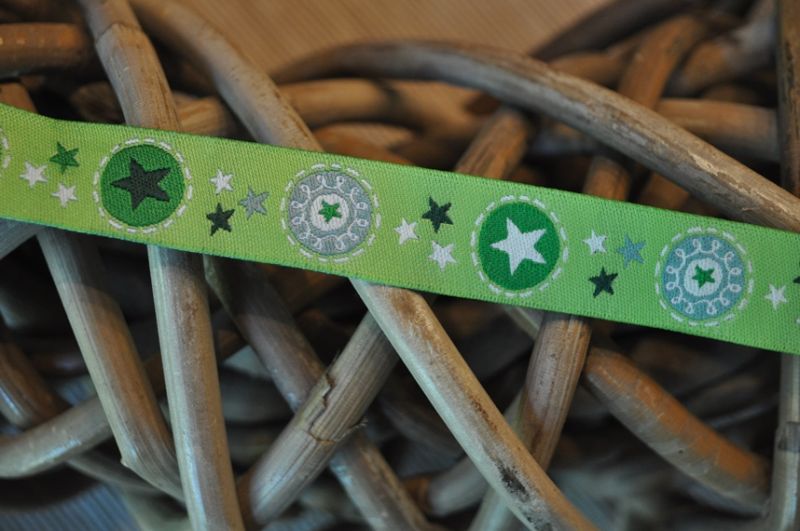 Webband Tante Ema Sterne grün