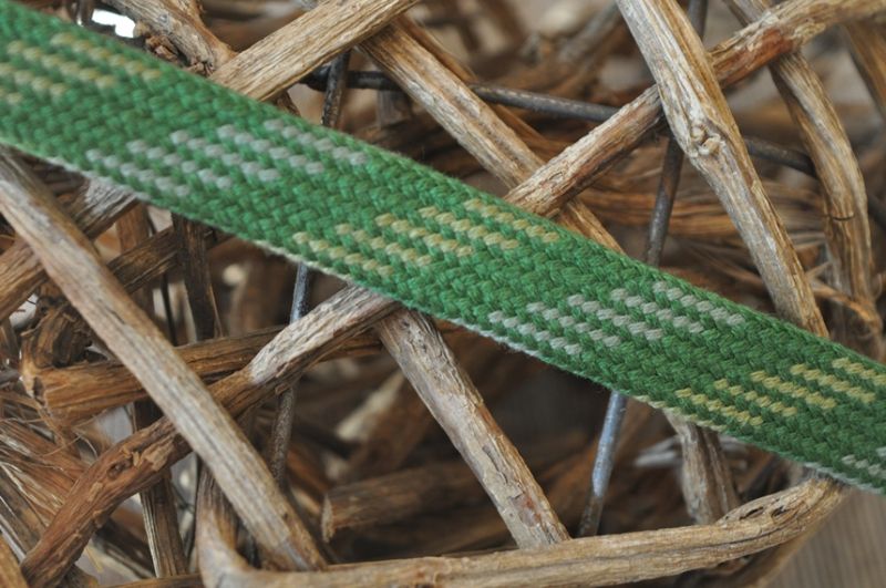 Flechtkordel Flach 1,5 cm grün/braun