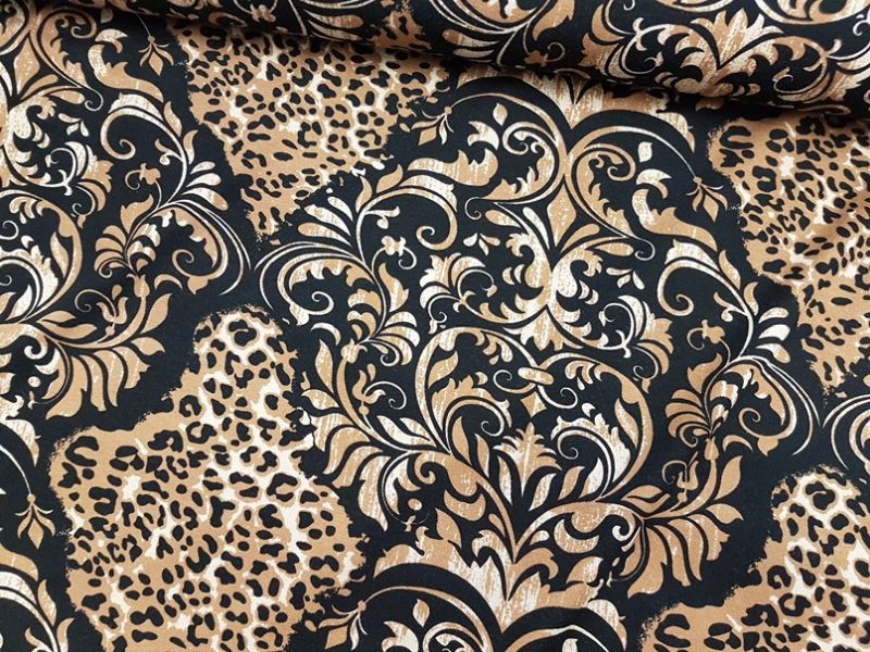 Viskose Jersey Romantisch schwarz/braun